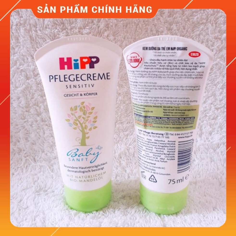 [SALE] Kem Dưỡng Da Hipp Hạnh Nhân Từ Sơ Sinh - 75ml