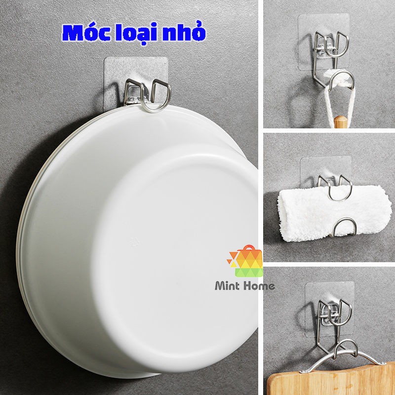 Móc treo chậu, đồ, khăn dán tường nhà tắm, Móc chịu lực siêu chắc siêu bền inox 304 đa năng thông minh