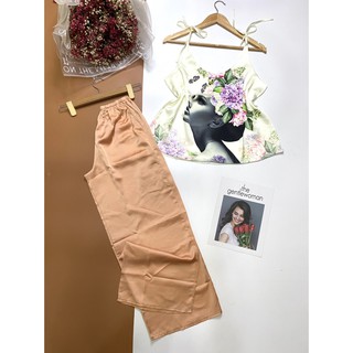 Bộ ống rộng vải lụa cao cấp
