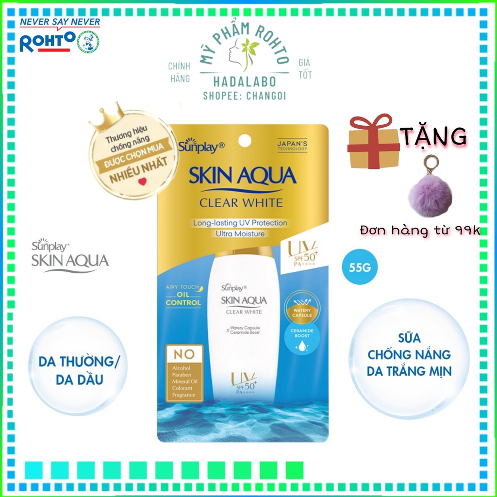 Sữa chống nắng dưỡng da trắng mịn Sunplay Skin Aqua Clear White 25g 55g