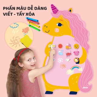 Bảng ghi chú nam châm dán tường tủ lạnh kèm sticker và phấn viết không bụi - ảnh sản phẩm 3