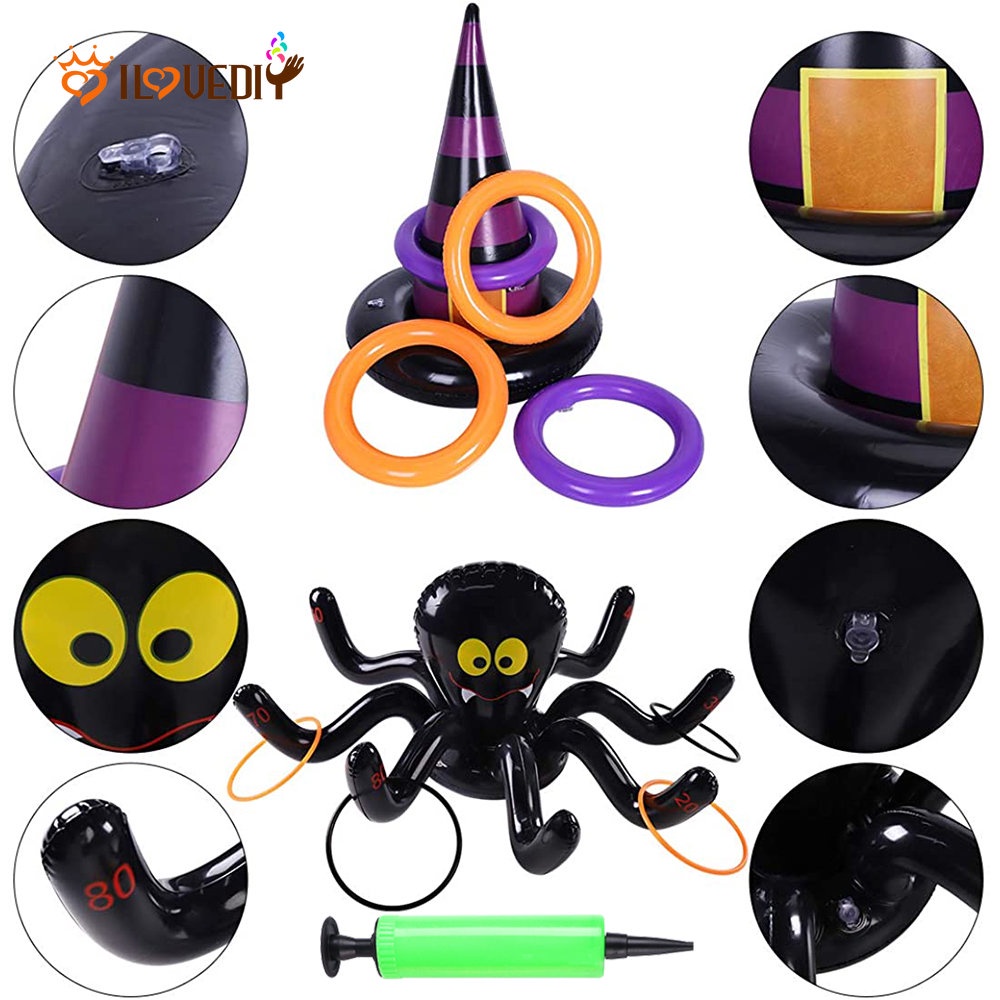 Bộ Đồ Chơi Bơm Hơi + 4 Vòng Nhựa + 1 Bơm Hơi Dành Cho Trẻ Em