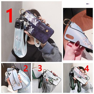 Ốp lưng nhựa mềm in hoạt hình có dây đeo dễ thương cho iPhone 6 6s 7 8 Plus