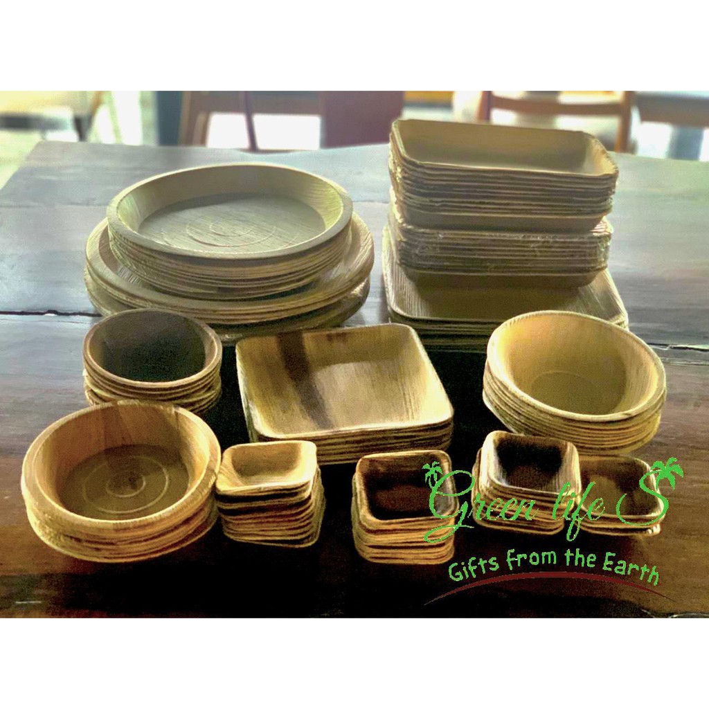 Combo hoành tráng/ tiệc 25-30 người/chén đĩa mo cau dùng 1 lần cao cấp, tiện lợi, thân thiện môi trường/ mo cau xứ Tiên