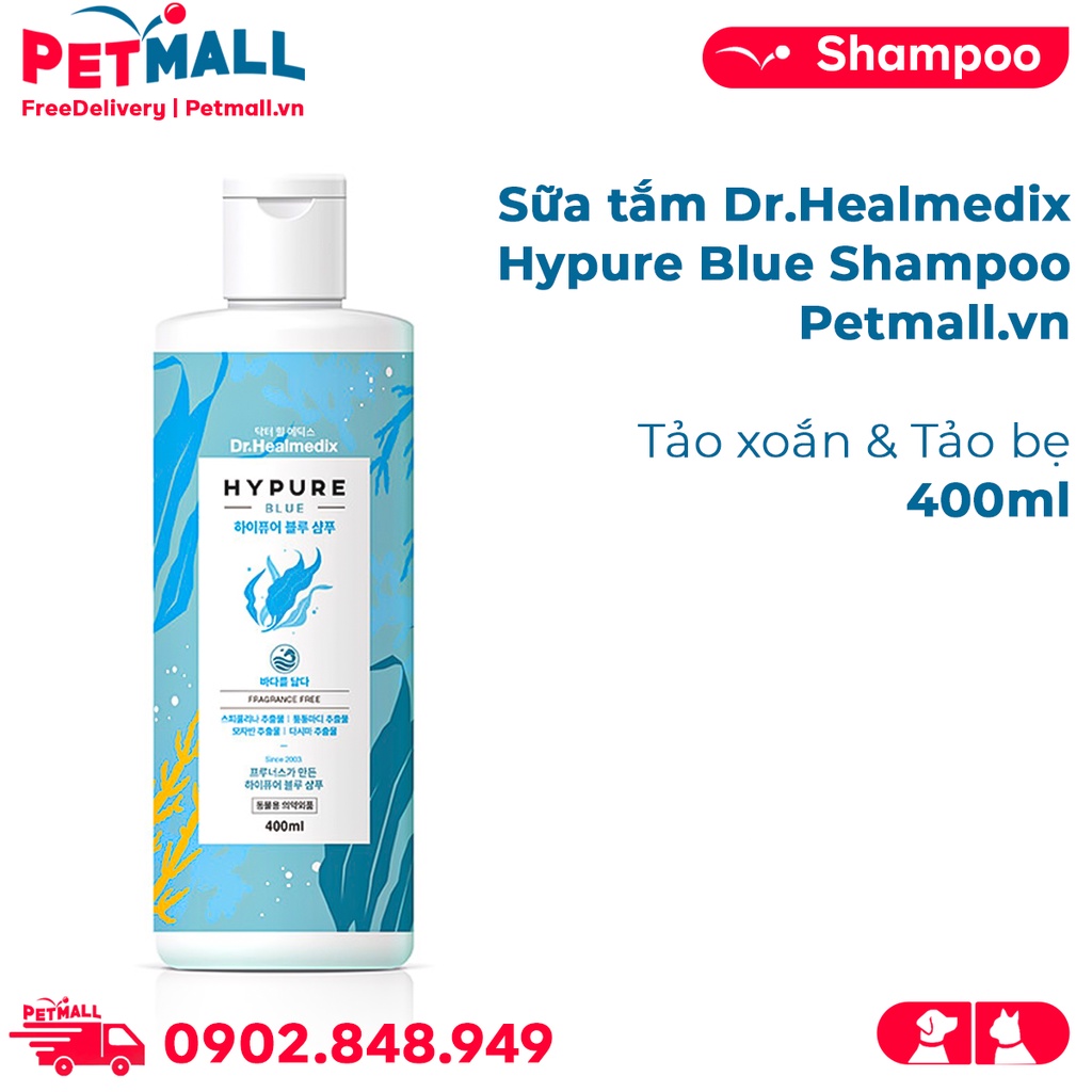 Sữa tắm Dr.Healmedix Hypure Blue Shampoo 400ml - Tảo xoắn & tảo bẹ Petmall thumbnail