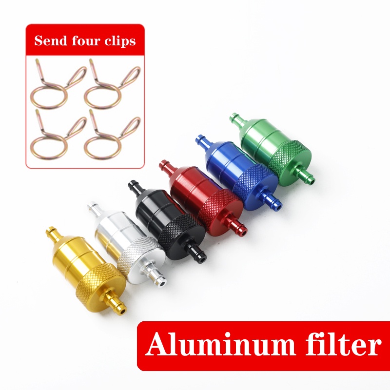 New Universal 8mm Petrol Gas Fuel Filter Cleaner CNC Aluminium For Motorcycle Pit Dirt Bike ATV Quad Inline Oil Gas Fuel Filter