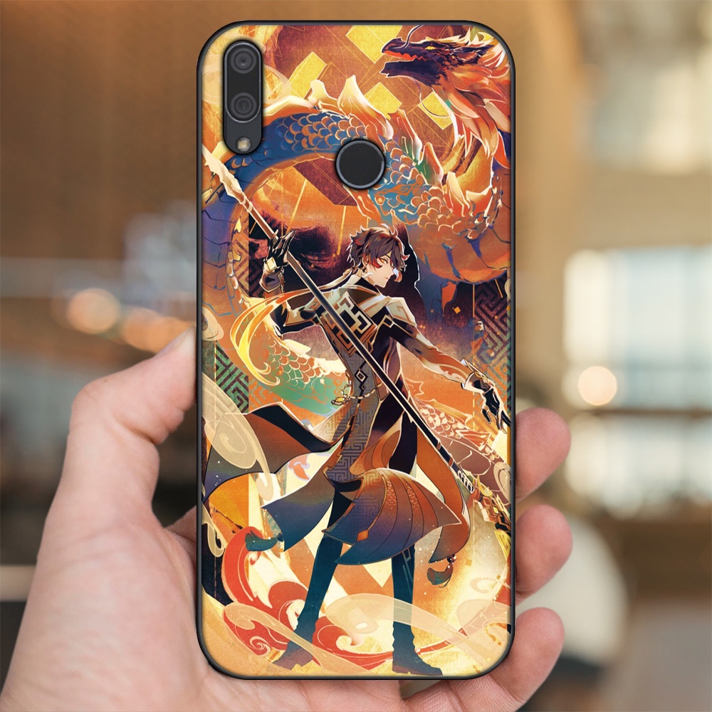 Ốp lưng Huawei Y9 2019 viền đen in hình Zhongli Genshin Impact