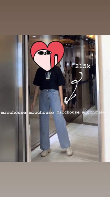 Order | Quần jeans ống rộng dáng dài M4138 | BigBuy360 - bigbuy360.vn