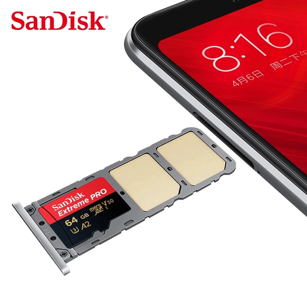 SANDISK Thẻ Nhớ micro sd 64GB 128GB 1TB 512G class 10 cartao de memoria U3 A2 V30 1TB tf Chuyên Dụng Cho gopro