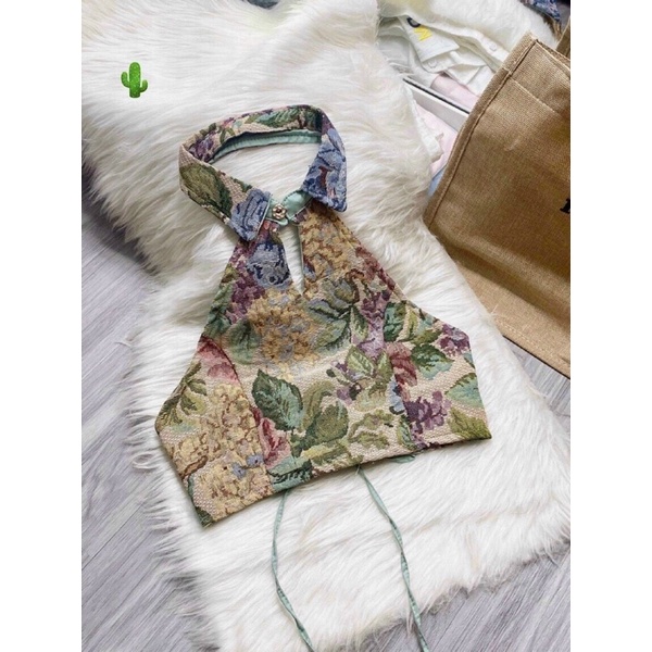 Áo 2 Dây Thổ Cẩm Rút Ngực , Phong Cách Retro Croset Pháp ( KÈM ẢNH THẬT ) | BigBuy360 - bigbuy360.vn