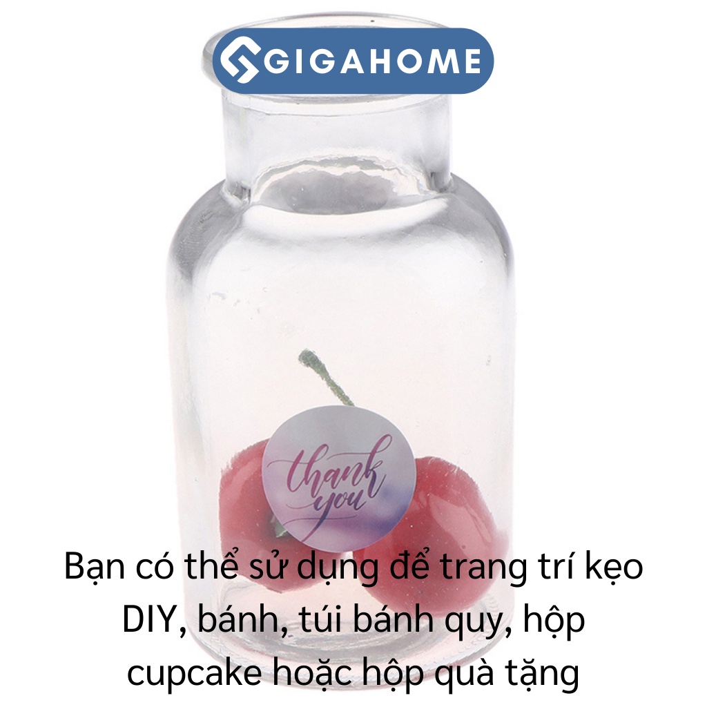 Cuộn 500 Miếng Tem Dán Trang Trí Túi Bánh Quy, Cupcake GIGAHOME Chữ Thank You 9375