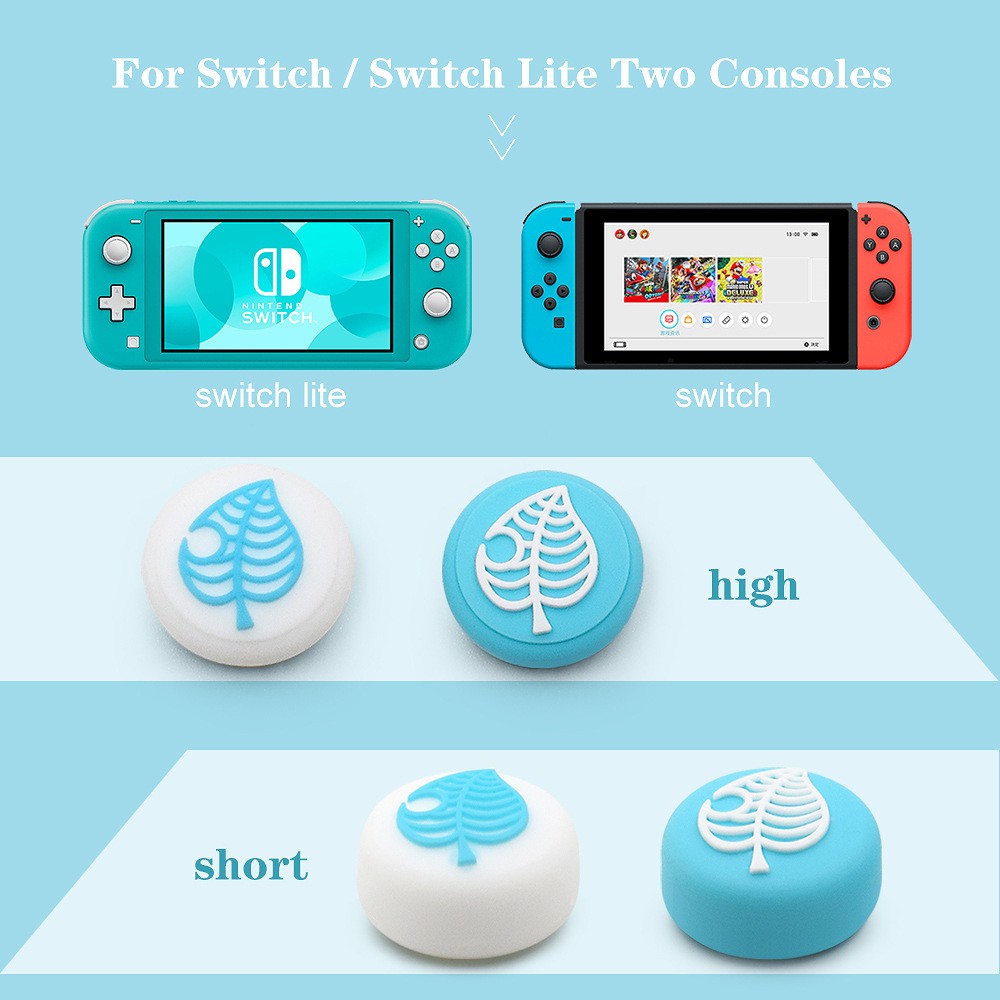 Lammcou 4pcs Silicone Analog Thumb Grip Cover Cases compatible with Nintendo Switch / Switch Lite Joycon Controller