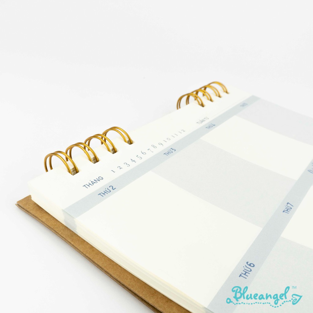 Sổ lò xo a5 Blueangel planner lịch để bàn kế hoạch tuần WIK-LM