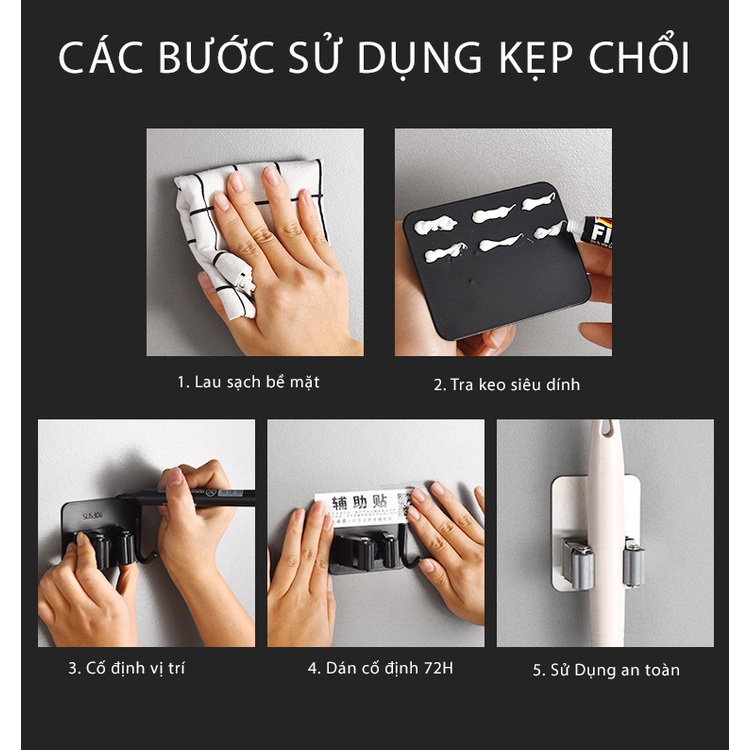 Móc Treo Nhà Tắm Inox 304, Kẹp Chổi Lau Nhà Kèm Móc Gắn Tường Thông MInh Tiện Ích Gia Đình | BigBuy360 - bigbuy360.vn