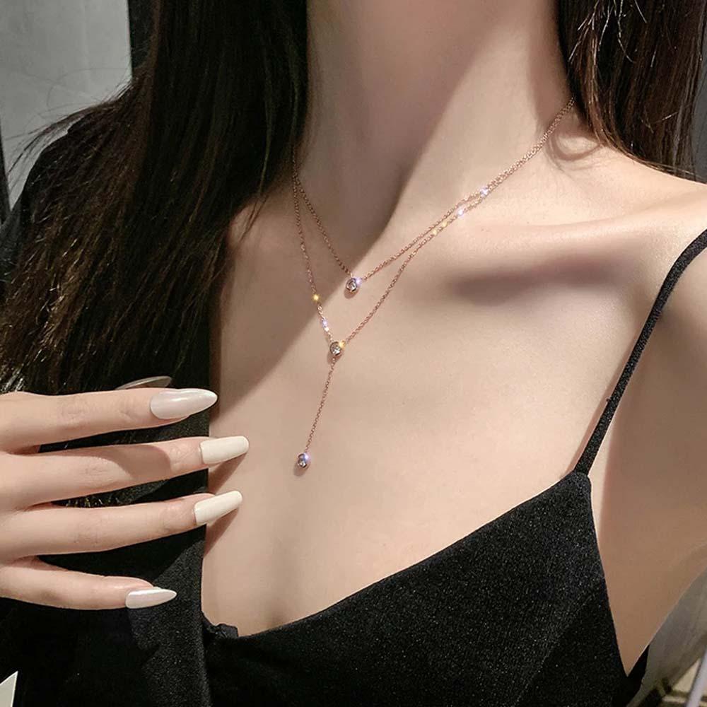 QQMALL Vòng cổ Cổ Tròn Phong Cách Hàn Quốc Đơn Giản Thời Trang Cho Nữ