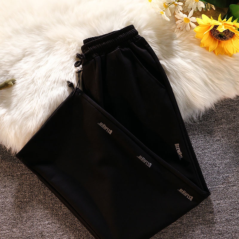 NRVP Quần Thể Thao Nữ Ống Rộng Phong Cách Đường Phố Hàn Quốc Mới