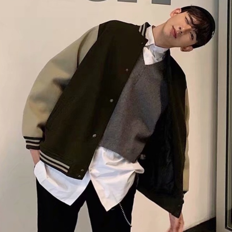 Áo khoác nam bomber cổ đứng phong cách cổ điển trẻ trung sành điệu cho các cặp đôi áo bomber nữ form rộng hàn quốc