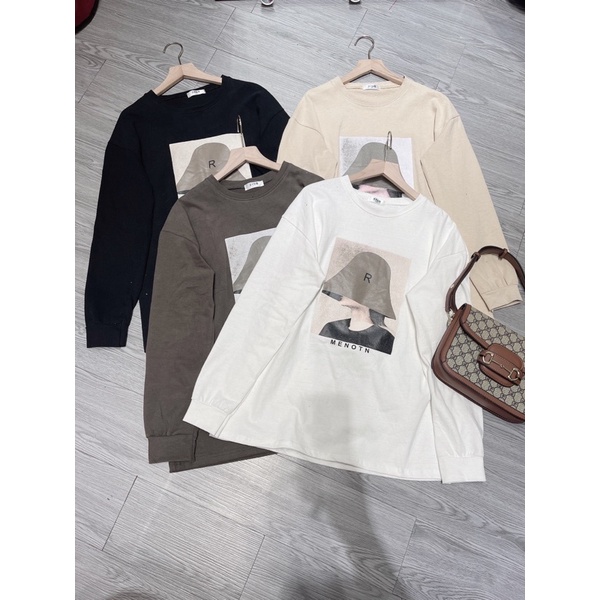 Áo nỉ tuyết cổ tròn form thụng giấu quần | BigBuy360 - bigbuy360.vn