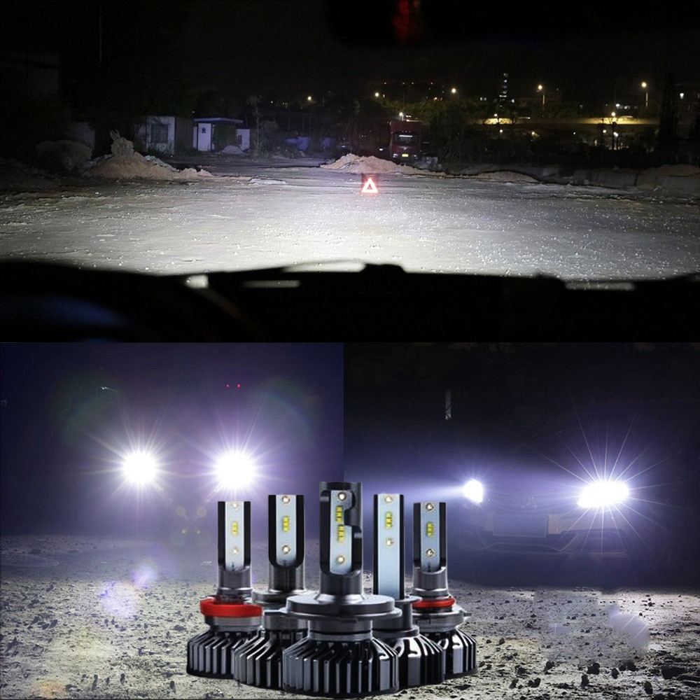 Bóng đèn led ô tô xe hơi pha cos gầm như bi cầu chân H1 H4 H7 H11 HB3 HB4 9005 9006 tăng sáng cho bóng halogen