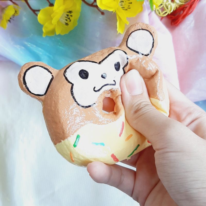 Squishy handmade donut hình khỉ đáng yêu [Shop Thảo Tâm]