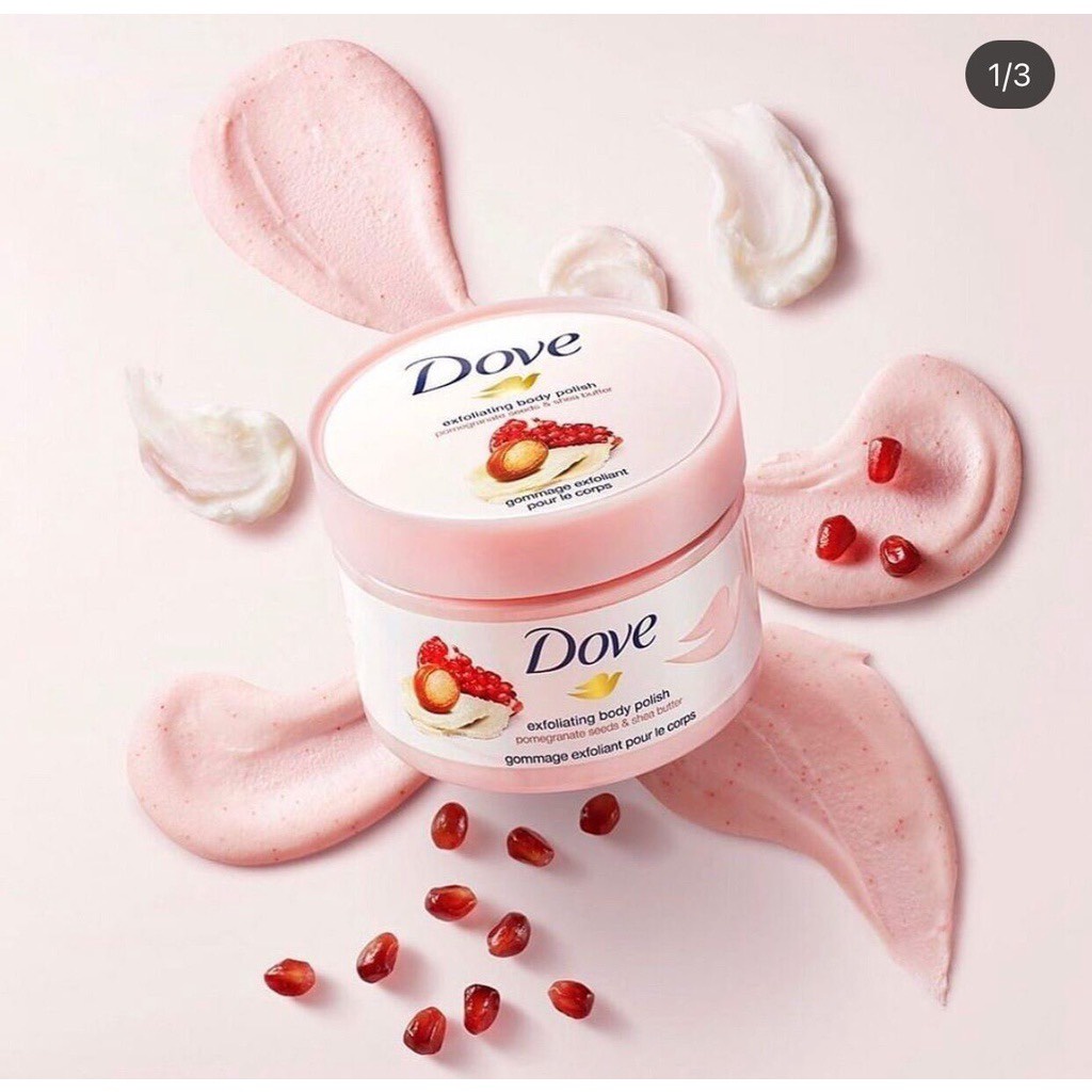 Tẩy Da, Tế Bào Chết Dove Bản Mỹ Lựu Đỏ 298gr Exfoliating Body