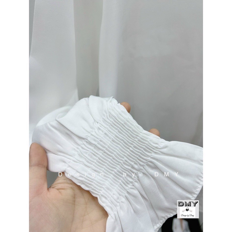Áo Sơ Mi Tay Phồng Bo Chun Mola 2 Màu Trắng Kem Và Trắng Tinh Hàng Thiết Kế Chống Nhăn Nhàu | BigBuy360 - bigbuy360.vn