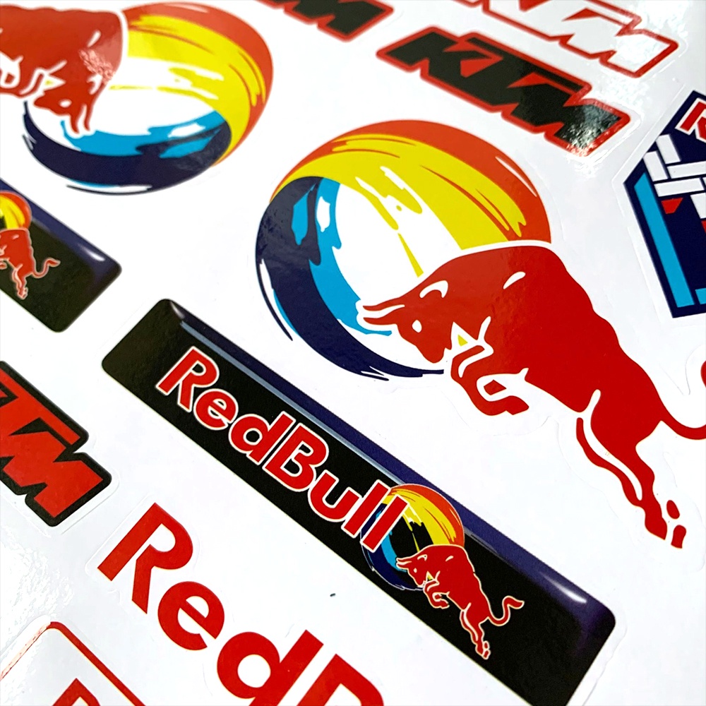 1 CÁI RedBull&amp;KTM A4 Kích Cỡ Nhãn Dán Moto GP Nhãn Dán Xe Máy Sửa đổi Mũ Sắt Của Lính Trang Trí