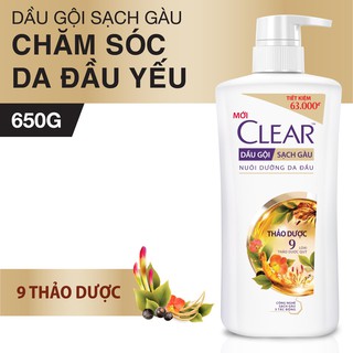 🌸🌸 Dầu Gội Clear Thảo Dược - Sạch Gàu 650g