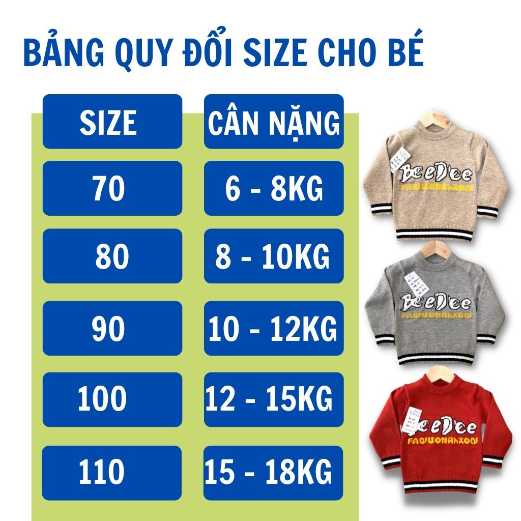Áo len cho bé trai, bé gái, len cổ tròn quảng châu cho bé từ 6 - 20kg. .