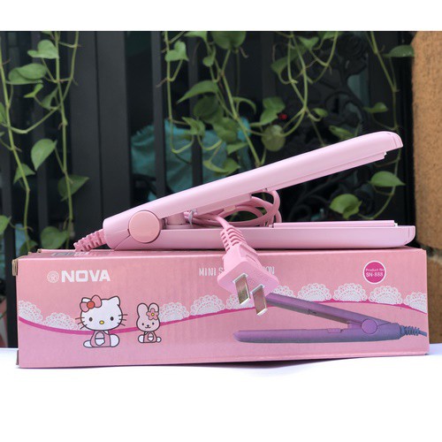 Máy là tóc Nova mini màu hồng Hello Kitty