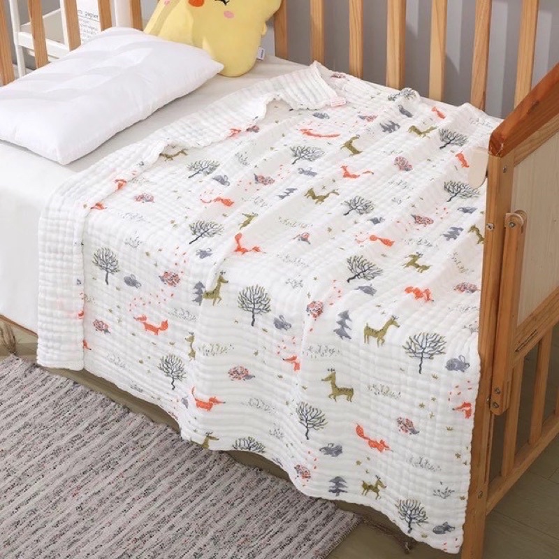 Khăn Tắm Xô Nhăn 6 Lớp Siêu Mềm Siêu Thấm Hút 105x105cm [ babyboo]