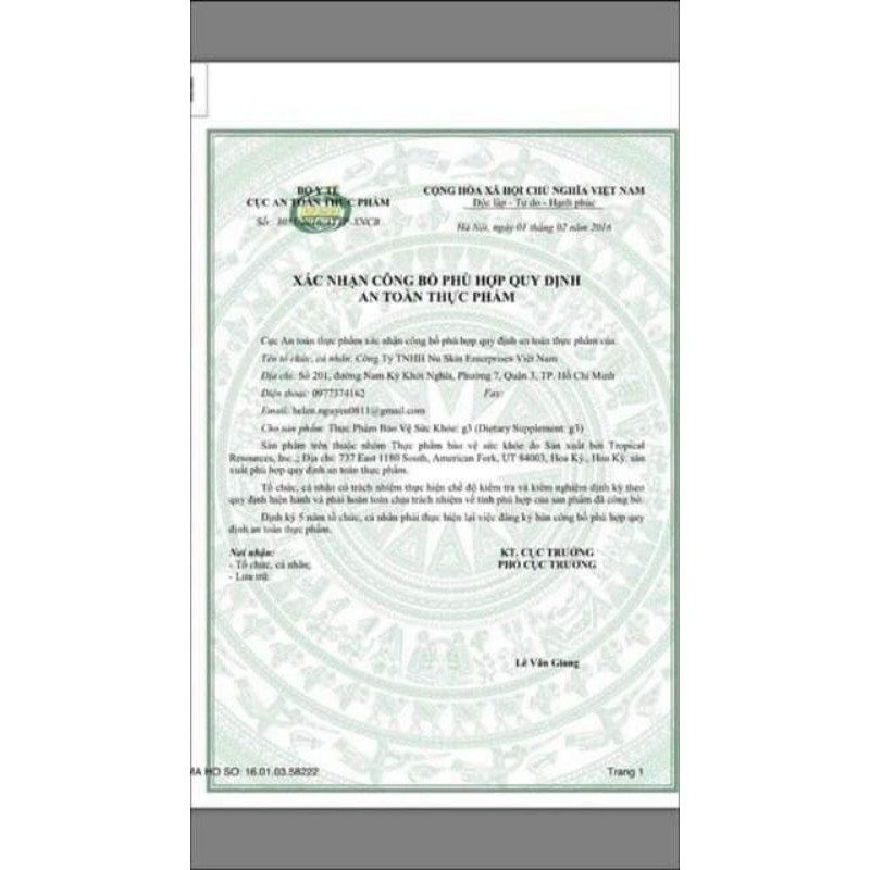 Gấc G3 của Nuskin