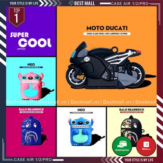 Vỏ Bao Đựng Bảo Vệ Hộp Sạc Tai Nghe, Case Airpods 2/3/1/i7/i9/i12/Pro/TWS - Sillicone Dẽo Hoạt Hình Cute Bestmall