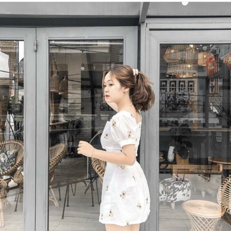 Set xô trắng thêu hoa