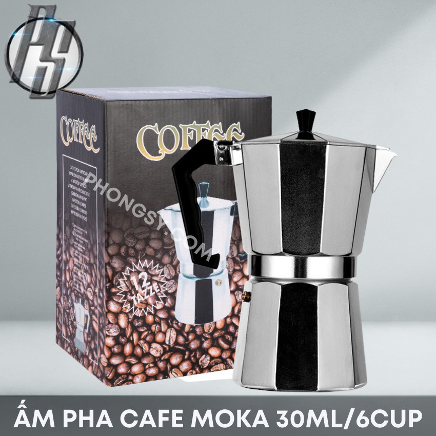 Ấm, Bình Pha Cà Phê Moka Espresso Tại Nhà 6 CUP - 300ML