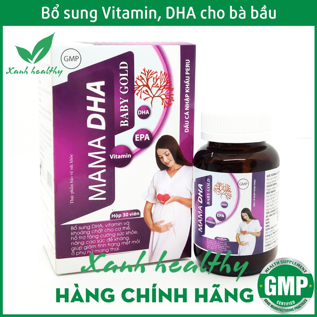 Viên uống bổ sung DHA MAMA DHA BABY GOLD bổ sung vitamin và khoáng chất cần thiết cho phụ nữ mang thai