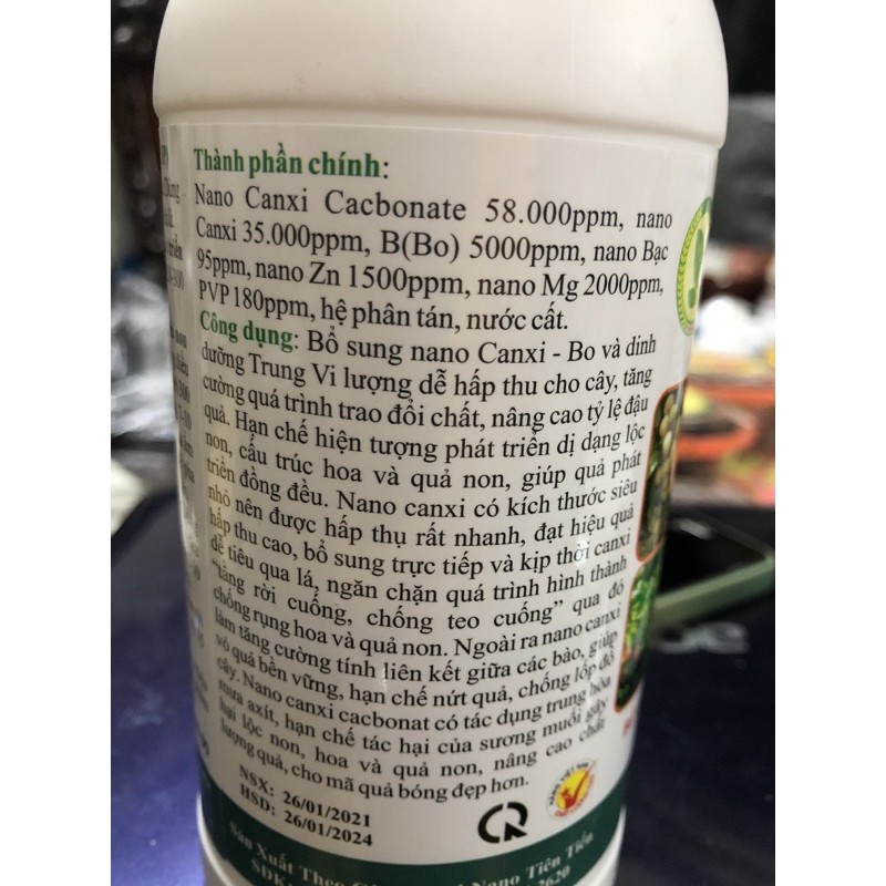 Công nghệ Nano chuyên dùng cho trồng trọt/ cây ăn quả Nano Canxi Super - Nano Đồng OxyClorua - Nano Bạc Đồng Super