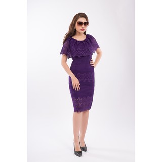 Zerasy - Đầm ren body cổ cách điệu