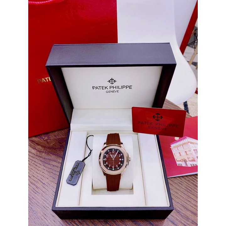 Đồng hồ nam cao cấp Paek philippeAquanaut 002961-máy cơ-dây cao su mềm-Auth-Luxủy Điamond Watch