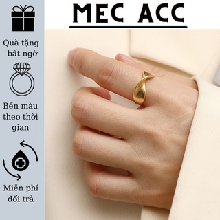 Nhẫn nữ basic mạ vàng 14k gợn sóng phong cách Vintage sang trọng cao câp N7