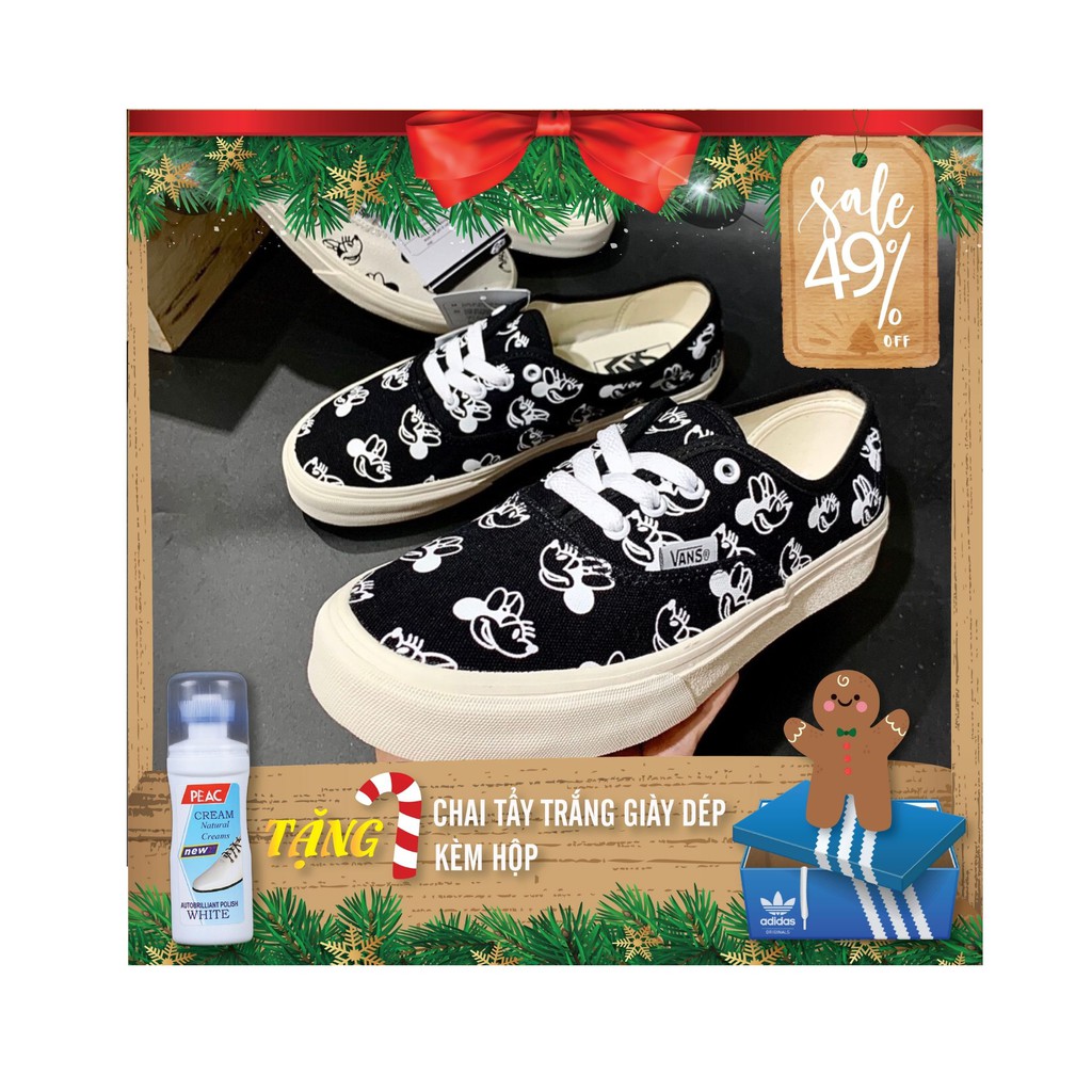 Giày Vải Vns Classic Chuột Mickey Trắng Đen Cực Dễ Thương Cho Nữ - Hany Shop