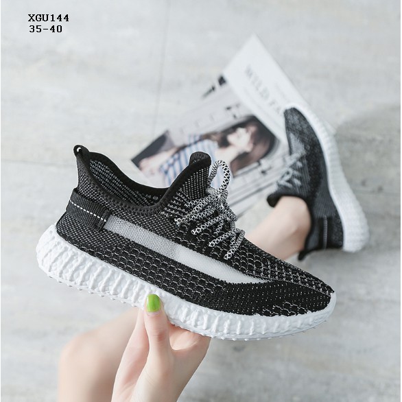 XGU144 XẢ HÀNG Giày sneaker nữ lưới dệt cá tính