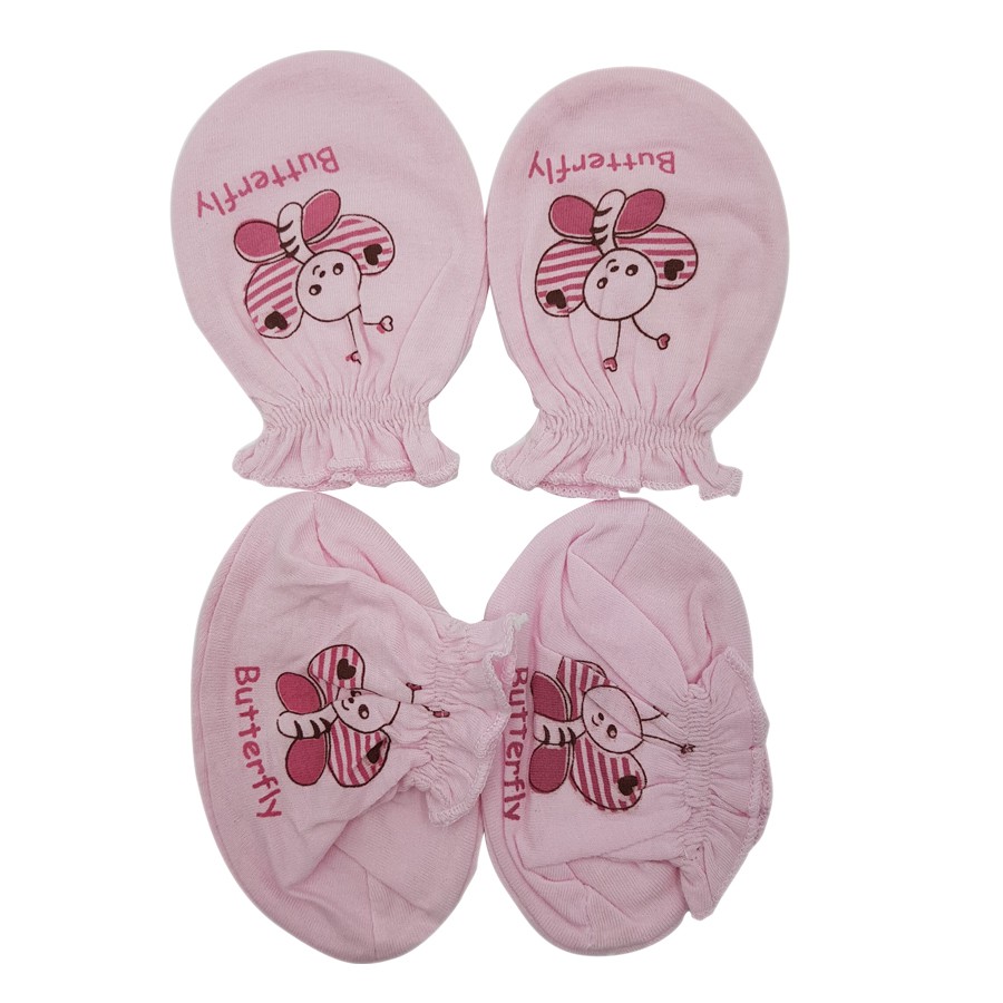 Bộ bao tay bao chân bo chun sơ sinh Thái Hà Thịnh 100% cotton mềm, mịn