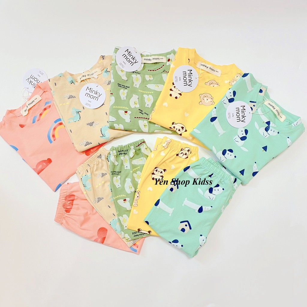 Sale !!! Bộ Cotton 100% Minky Mom   In Toàn Thân Họa Tiết Cầu Vồng- Gấu Trúc Dễ Thương Cho Bé (1255 ) | BigBuy360 - bigbuy360.vn