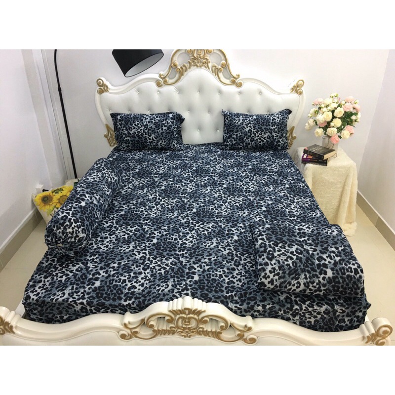 Drap thun☘️FREESHIP☘️ga thun lạnh hoạ tiết da báo(1 ga, 2 vỏ gối nằm, 1 vỏ gối ôm) | BigBuy360 - bigbuy360.vn