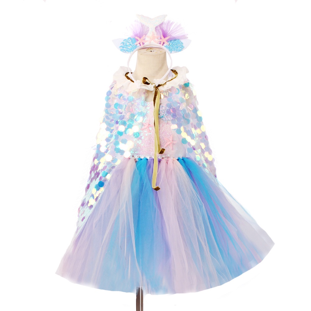 Đầm Xòe Hóa Trang Nàng Tiên Cá Xinh Xắn Cho Bé Gái