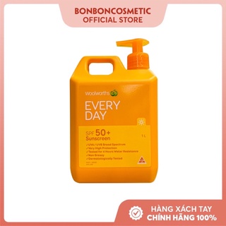 Kem chống nắng can 1l lít và 500ml Úc WOOLWORTHS EVERYDAY #sunscreen SPF 50+ BONBONCOSMETIC