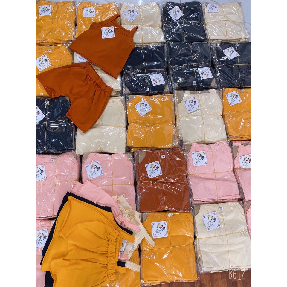 Bộ bé gái 2 dây cotton gân tăm siêu mềm mịn mát XHN934