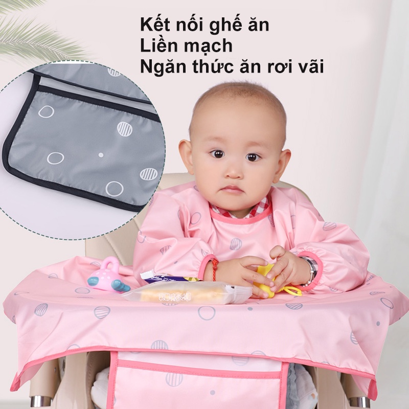 Áo ăn dặm dài tay chống thấm nước cỡ lớn tùy chọn màu sắc cho bé