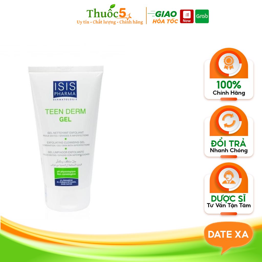 Teen Derm Gel sữa rửa mặt giảm nhờn, ngừa mụn Tuýp 150ml